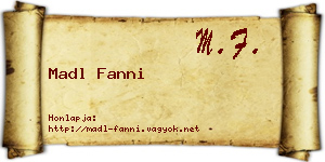 Madl Fanni névjegykártya