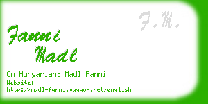 fanni madl business card